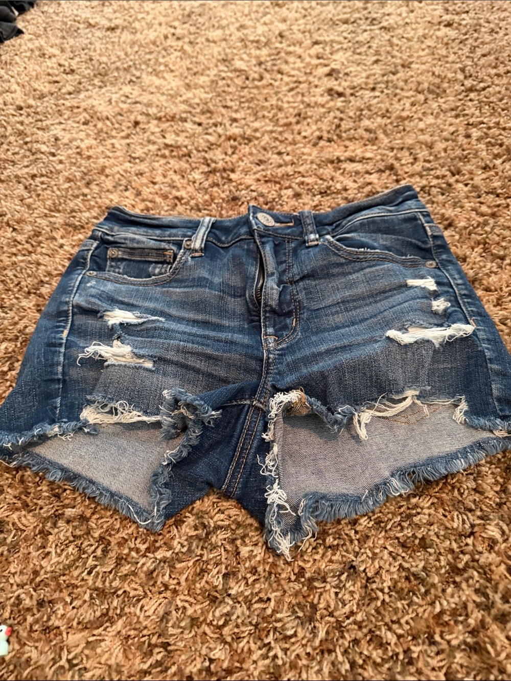 American Eagle Outfitters Distressed Blue Denim Cutoff Shorts